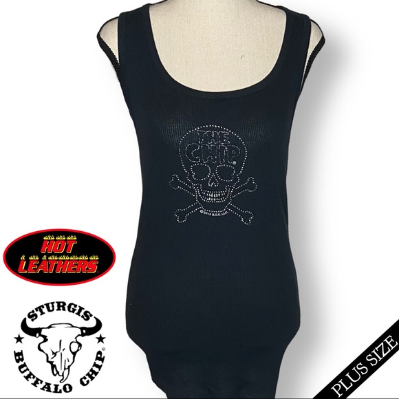Sturgis Buffalo Chip 2014 Embellished Skull Tank Top XXL - Picture 2 of 3